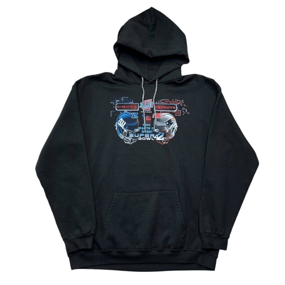 NFL Sweatshirt Men's XL Superbowl 42 New York Giants New England Patriots Hoodie